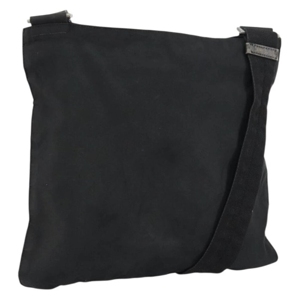 PRADA Shoulder Bag Nylon Silver Black Auth ep12326
